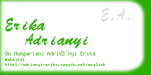 erika adrianyi business card